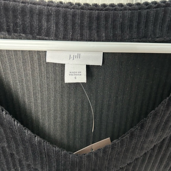 J. Jill Ribbed Velvet V Neck Black Sweater Size Small NWT - Picture 9 of 10